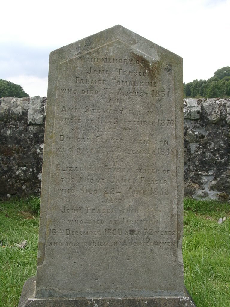 Monument to James Fraser of Tomanbuie